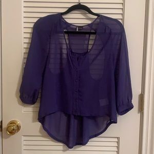 Purple Cutout Top